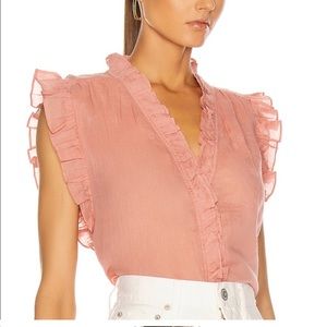 Frame Lauren ruffle sleeveless blouse